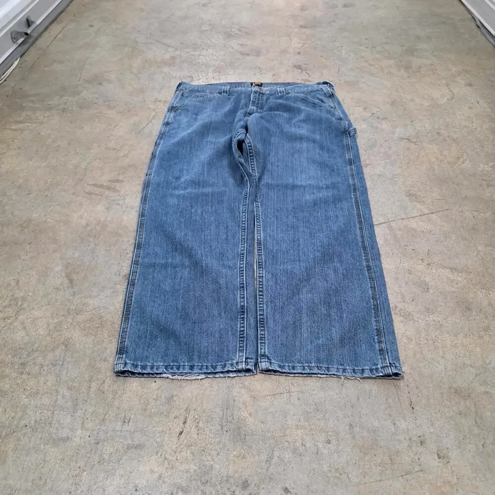 Custom Vintage Rose and Skull Lee Denim Jeans (38x32)